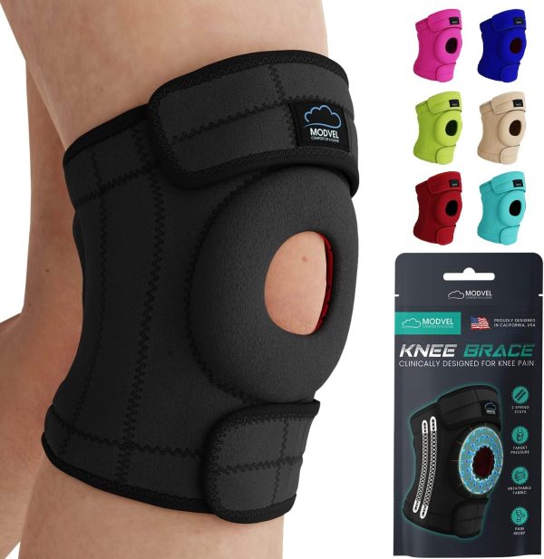 Modvel ELITE Knee Brace for Women & Men with Side Stabilizers - Patella Gel Pads Brace for Meniscus Tear for Knee Pain Support, ACL Knees Braces for Men Running, Workout, Arthritis & Joint Recovery